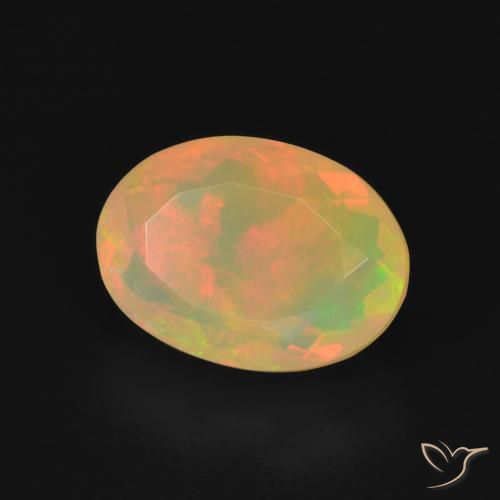 1.70 ct Multicolor Opal Stone, Natural Opal in Oval Facet Shape for Sale