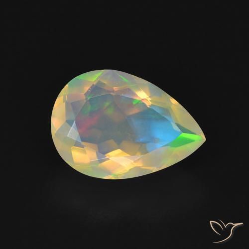 1.43ct Natural Multicolor Opal, Pear Shape, Transparent, Photo A