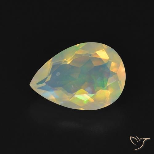 1.43 ct Multicolor Opal Stone, Natural Opal in Pear Facet Shape for Sale