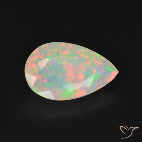 2.31 ct Multicolor Opal Stone, Natural Opal in Pear Facet Shape for Sale