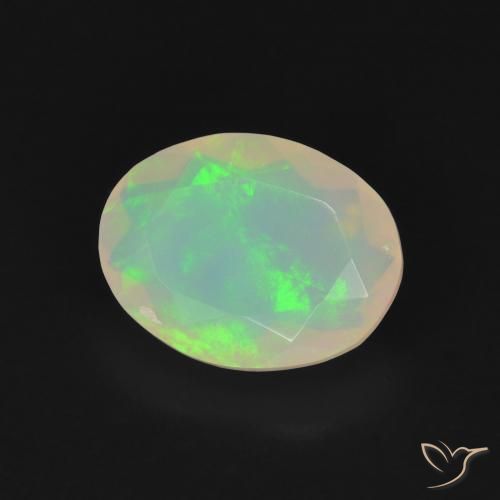 1.10 ct Multicolor Opal Stone, Natural Opal in Oval Facet Shape for Sale