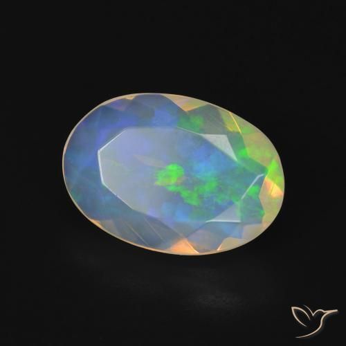 2.05 ct Multicolor Opal Stone, Natural Opal in Oval Facet Shape for Sale