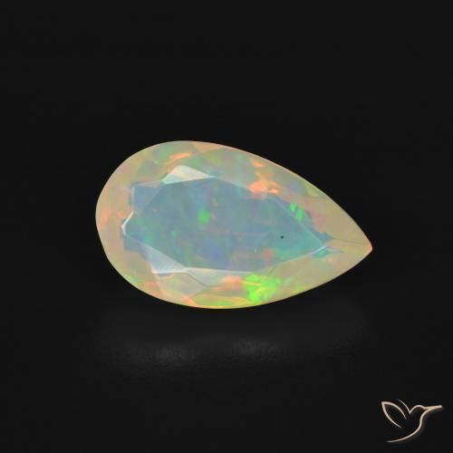2.35 ct Multicolor Opal Stone, Natural Opal in Pear Facet Shape for Sale
