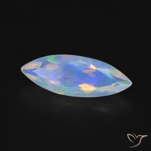 1.35 ct Multicolor Opal Stone, Natural Opal in Marquise Facet Shape for Sale