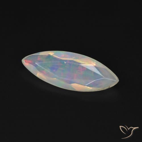 0.55 ct Multicolor Opal Stone, Natural Opal in Marquise Facet Shape for Sale