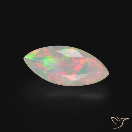 0.71 ct Multicolor Opal Stone, Natural Opal in Marquise Facet Shape for Sale