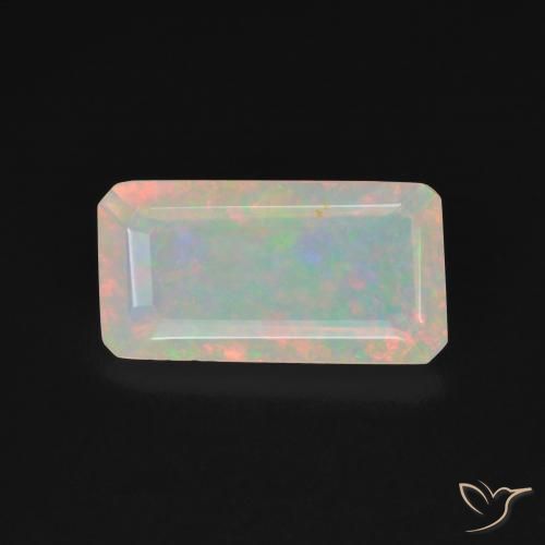 1.46ct Natural Multicolor Opal, Emerald Cut, Transparent