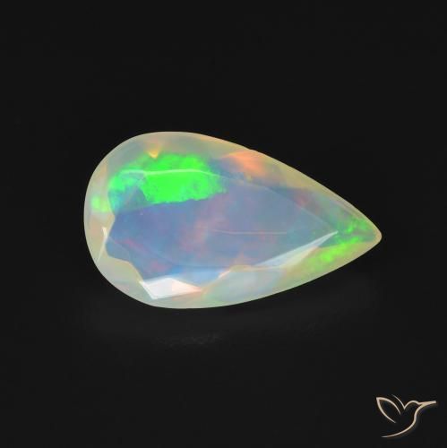 1.11ct Natural Multicolor Opal, Pear Shape, Transparent