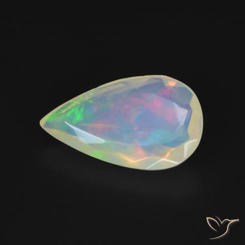 1.11 ct Multicolor Opal Stone, Natural Opal in Pear Facet Shape for Sale