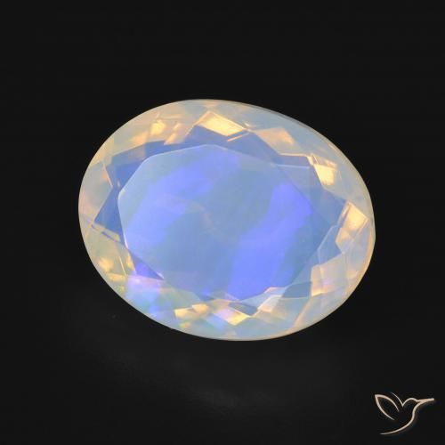 4.17 ct Multicolor Opal Stone, Natural Opal in Oval Facet Shape for Sale