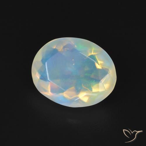 1.08 ct Multicolor Opal Stone, Natural Opal in Oval Facet Shape for Sale