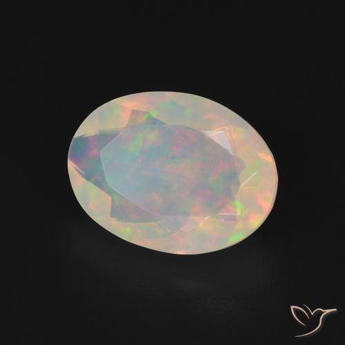 1.51 ct Multicolor Opal Stone, Natural Opal in Oval Facet Shape for Sale