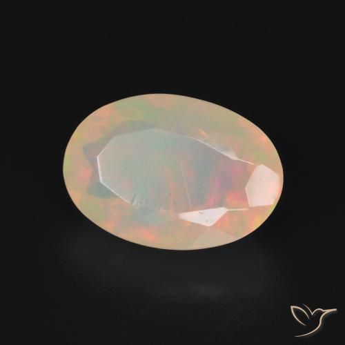 2.89 ct Multicolor Opal Stone, Natural Opal in Oval Facet Shape for Sale