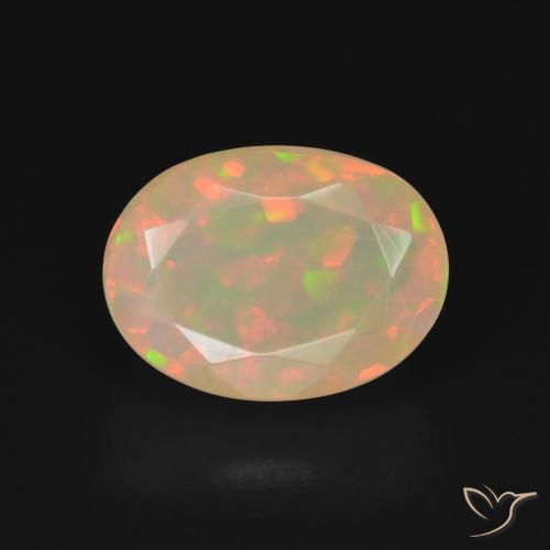 2.18ct Natural Multicolor Opal, Oval, Transparent