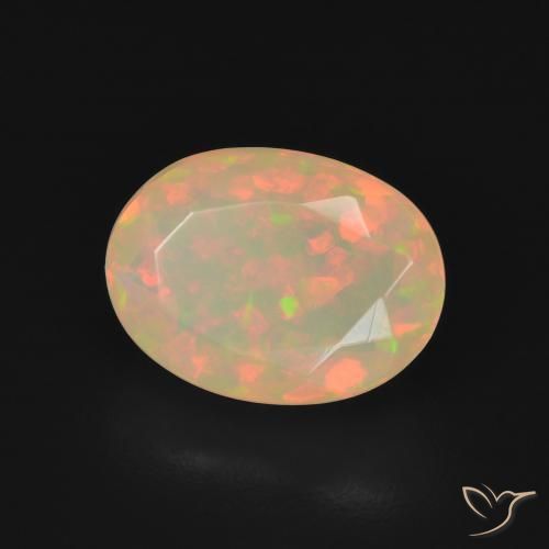 2.18 ct Multicolor Opal Stone, Natural Opal in Oval Facet Shape for Sale