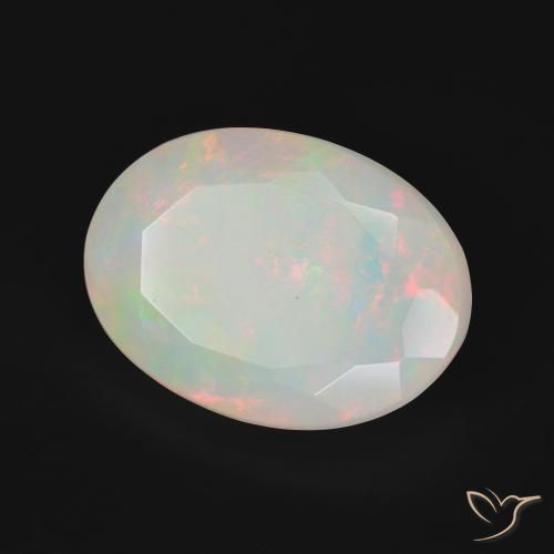 5.28 ct Multicolor Opal Stone, Natural Opal in Oval Facet Shape for Sale