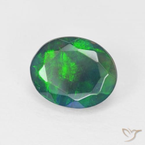 1.18 ct Multicolor Opal Stone, Natural Opal in Oval Facet Shape for Sale