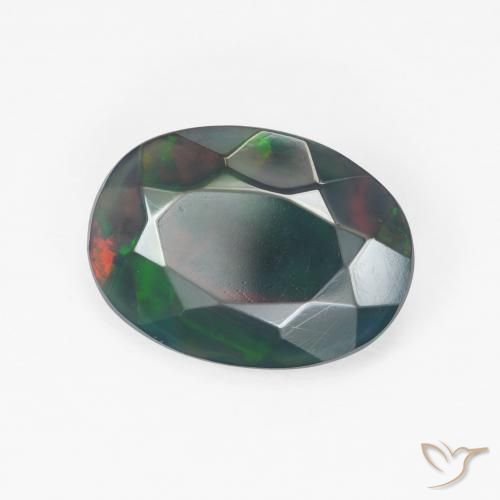 1.93 ct Multicolor Opal Stone, Natural Opal in Oval Facet Shape for Sale