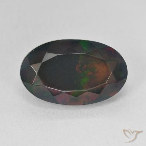 4.05 ct Multicolor Opal Gemstone, Opal Gem in Oval Facet Shape for Sale.