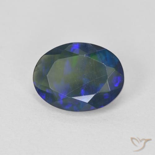 1.35 ct Multicolor Opal Stone, Natural Opal in Oval Facet Shape for Sale