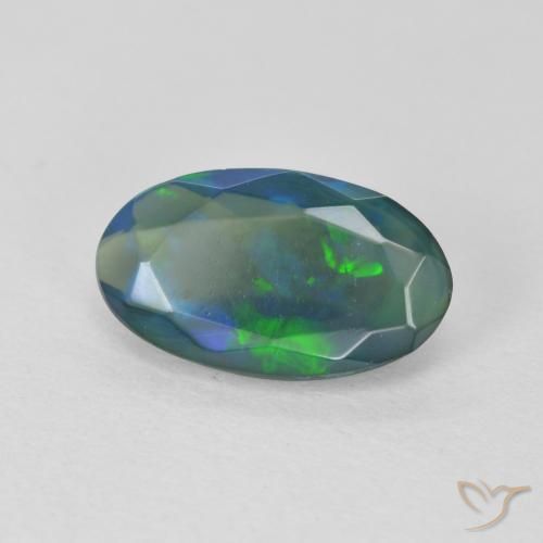 1.12 ct Multicolor Opal Stone, Natural Opal in Oval Facet Shape for Sale