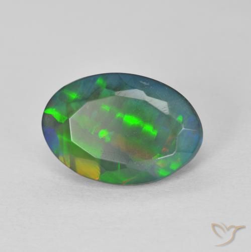 2.05 ct Multicolor Opal Stone, Natural Opal in Oval Facet Shape for Sale