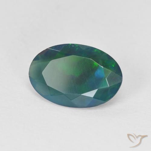 1.09 ct Multicolor Opal Stone, Natural Opal in Oval Facet Shape for Sale