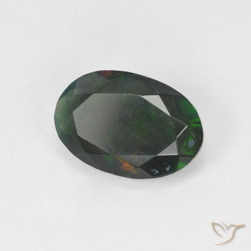1.05 ct Multicolor Opal Stone, Natural Opal in Oval Facet Shape for Sale