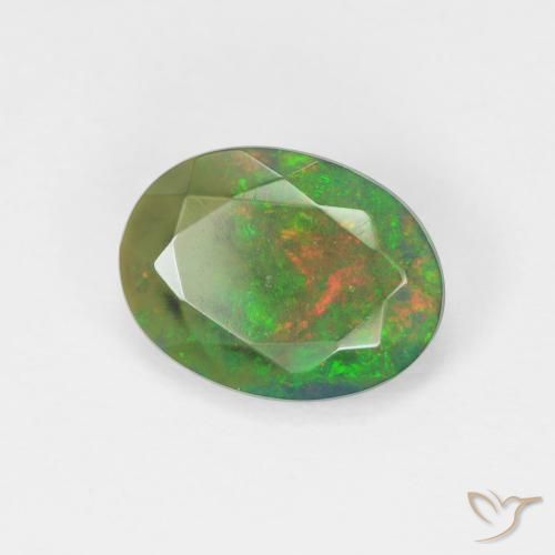 1.60 ct Multicolor Opal Stone, Natural Opal in Oval Facet Shape for Sale