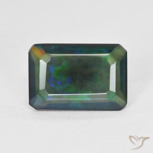 1.70ct Natural Multicolor Opal, Emerald Cut, Translucent