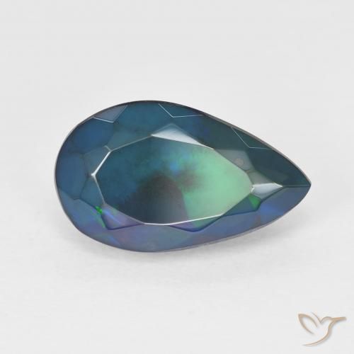 2.34 ct Multicolor Opal Stone, Natural Opal in Pear Facet Shape for Sale