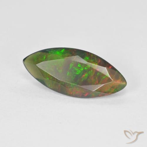1.53 ct Multicolor Opal Stone, Natural Opal in Marquise Facet Shape for Sale
