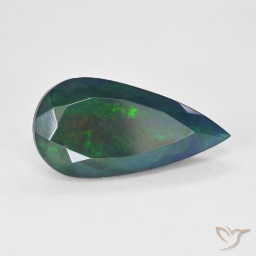 3.48 ct Multicolor Opal Stone, Natural Opal in Pear Facet Shape for Sale