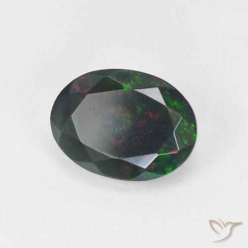 1.09 ct Multicolor Opal Stone, Natural Opal in Oval Facet Shape for Sale