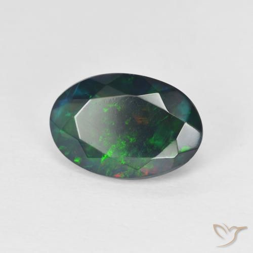 1.62 ct Multicolor Opal Stone, Natural Opal in Oval Facet Shape for Sale