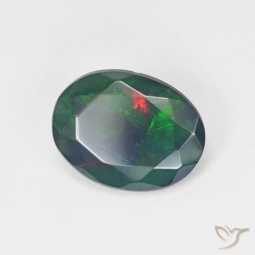 1.44 ct Multicolor Opal Stone, Natural Opal in Oval Facet Shape for Sale