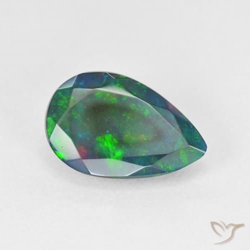 1.90 ct Multicolor Opal Stone, Natural Opal in Pear Facet Shape for Sale