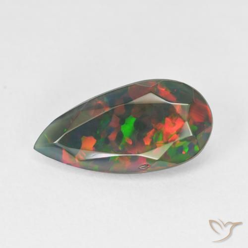 2.06 ct Multicolor Opal Gemstone, Opal Gem in Pear Facet Shape for Sale.