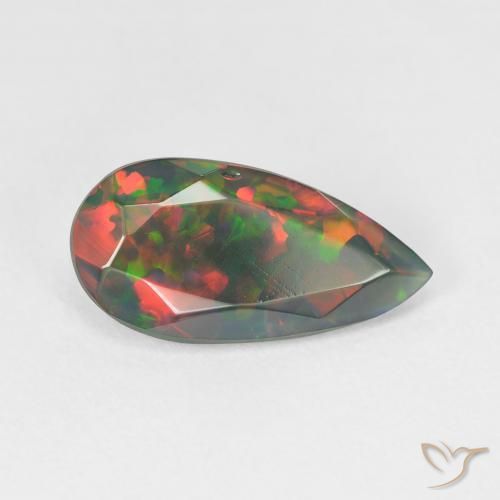 2.06 ct Multicolor Opal Stone, Natural Opal in Pear Facet Shape for Sale