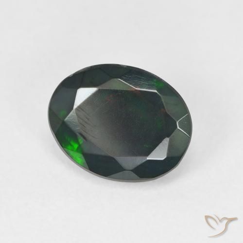 1.29 ct Multicolor Opal Stone, Natural Opal in Oval Facet Shape for Sale