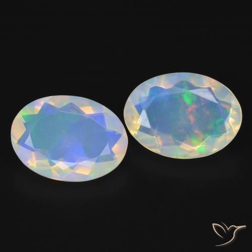 3.57 ctw Multicolor Opal Stones, Natural Opal in Oval Facet Shape for Sale