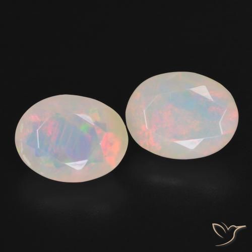 3.30 ctw Multicolor Opal Stones, Natural Opal in Oval Facet Shape for Sale