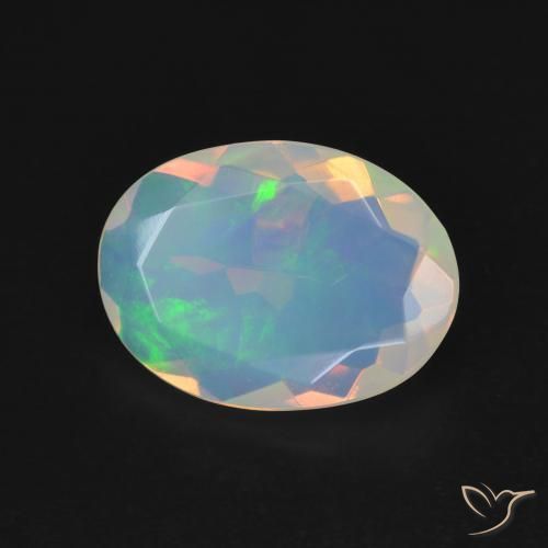 2.05 ct Multicolor Opal Stone, Natural Opal in Oval Facet Shape for Sale