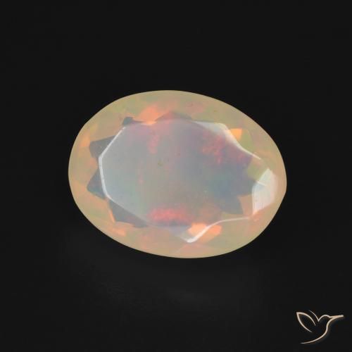 2.21 ct Multicolor Opal Stone, Natural Opal in Oval Facet Shape for Sale