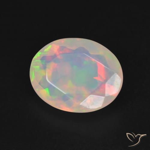 2.42 ct Multicolor Opal Stone, Natural Opal in Oval Facet Shape for Sale