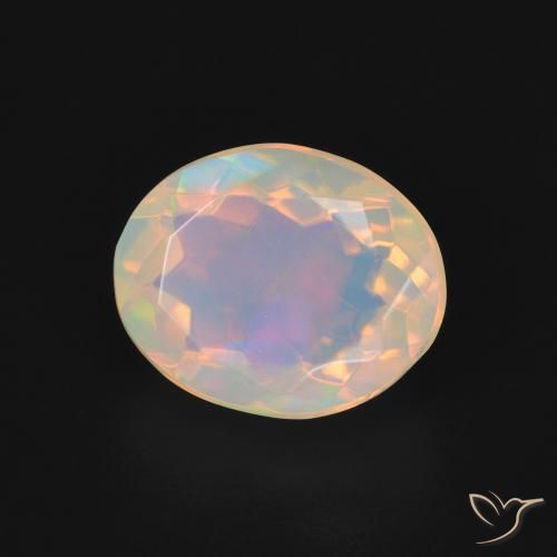1.75 ct Multicolor Opal Stone, Natural Opal in Oval Facet Shape for Sale