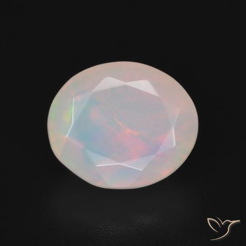 1.99 ct Multicolor Opal Gemstone, Opal Gem in Oval Facet Shape for Sale.