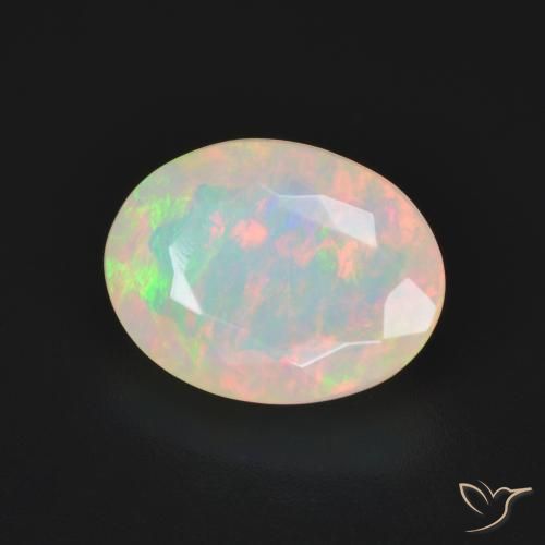 2.36 ct Multicolor Opal Stone, Natural Opal in Oval Facet Shape for Sale