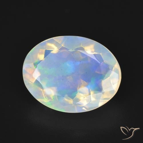3.60 ct Multicolor Opal Stone, Natural Opal in Oval Facet Shape for Sale