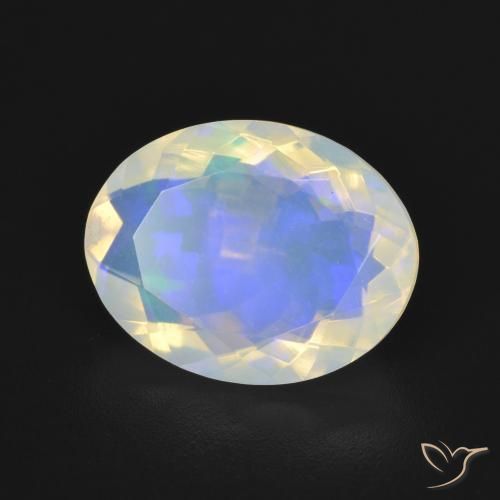 3.07 ct Multicolor Opal Stone, Natural Opal in Oval Facet Shape for Sale